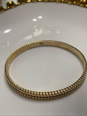 Lauren Ralph Lauren Gold-Tone Textured Bangle Bracelet